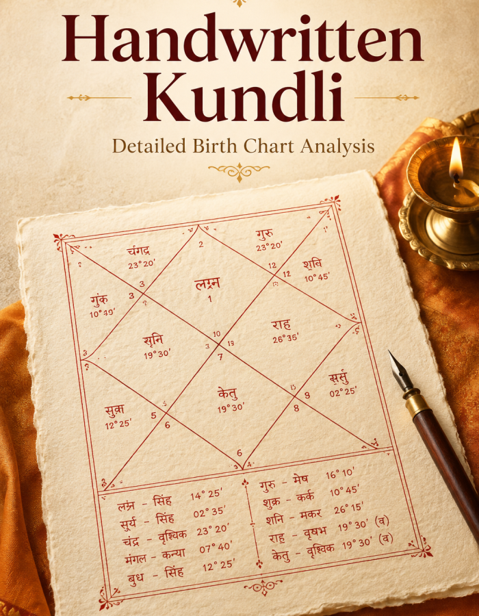 Handwritten Kundli & Detailed Birth Chart Analysis